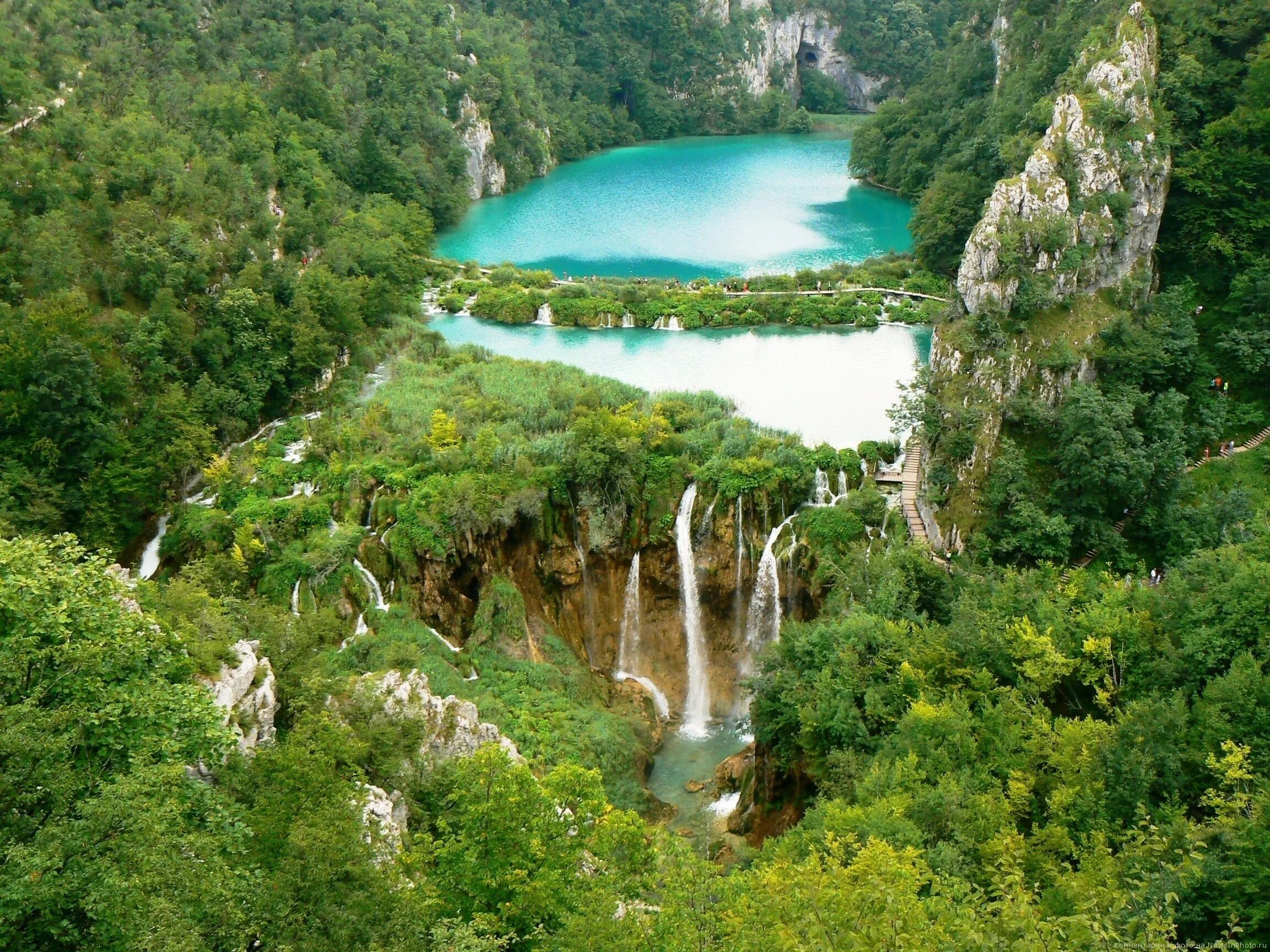 Плитвицкие озера хорватия фото летом Waterfall Forest Lake Wallpaper 877 2304x1728 - Wallpaper - HD Wallpaper