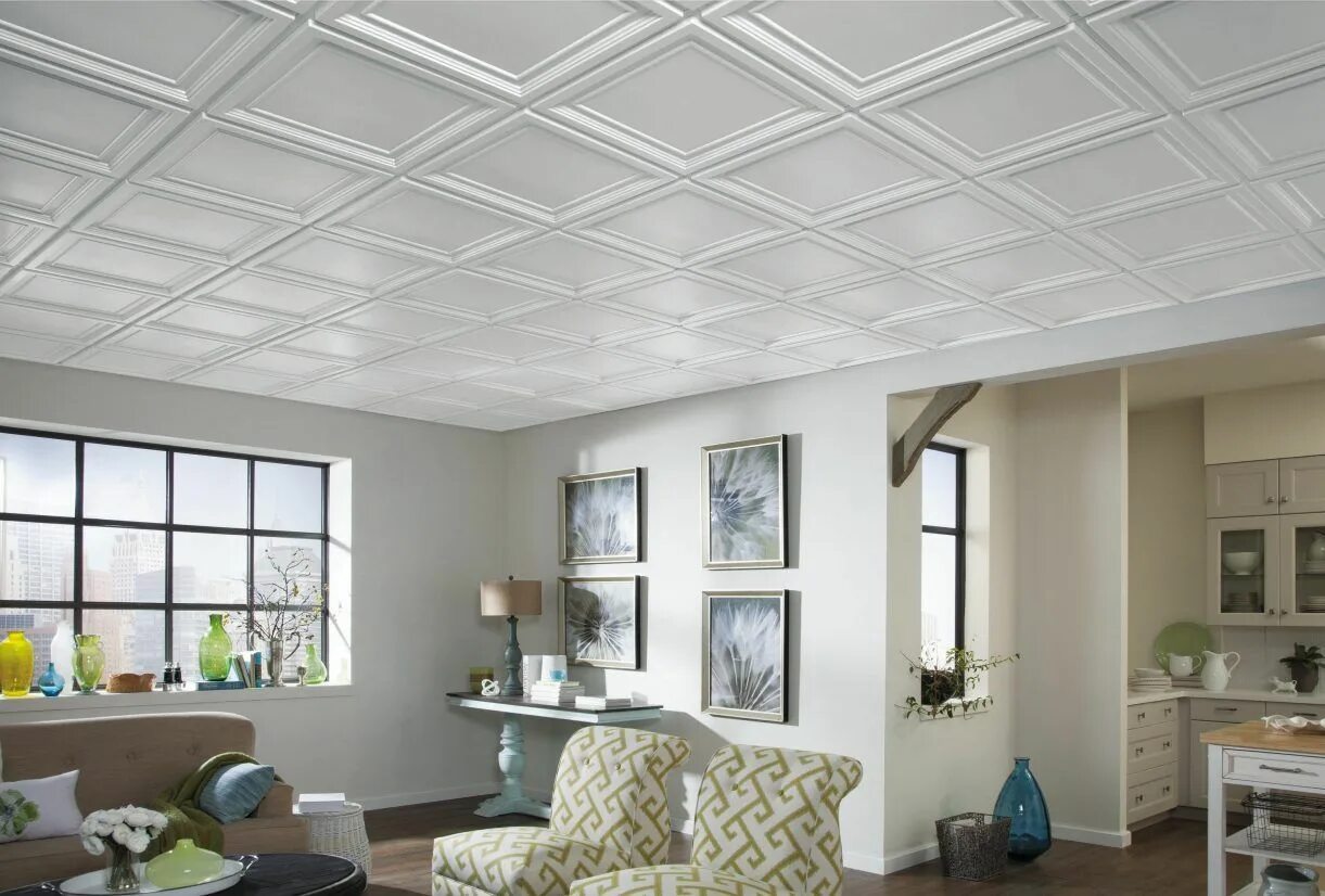 Плиты на потолок фото Coffered Ceiling Ceilings Armstrong Residential Dropped ceiling, Ceiling tiles, 