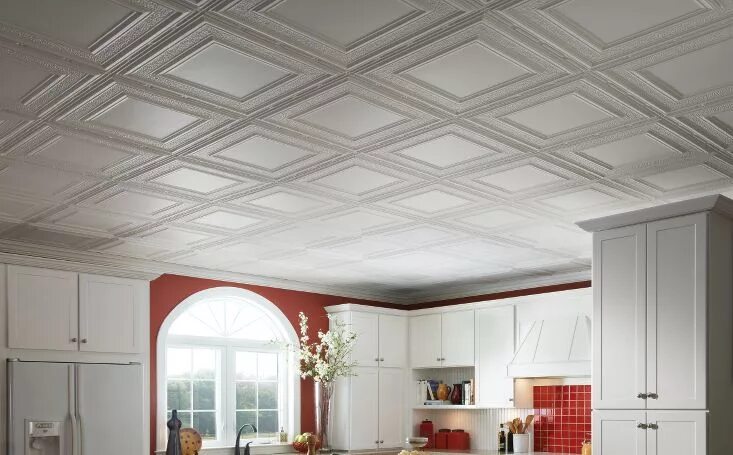 Плиты на потолок фото Tin ceiling R&D White tin ceiling, Ceiling design, Home ceiling