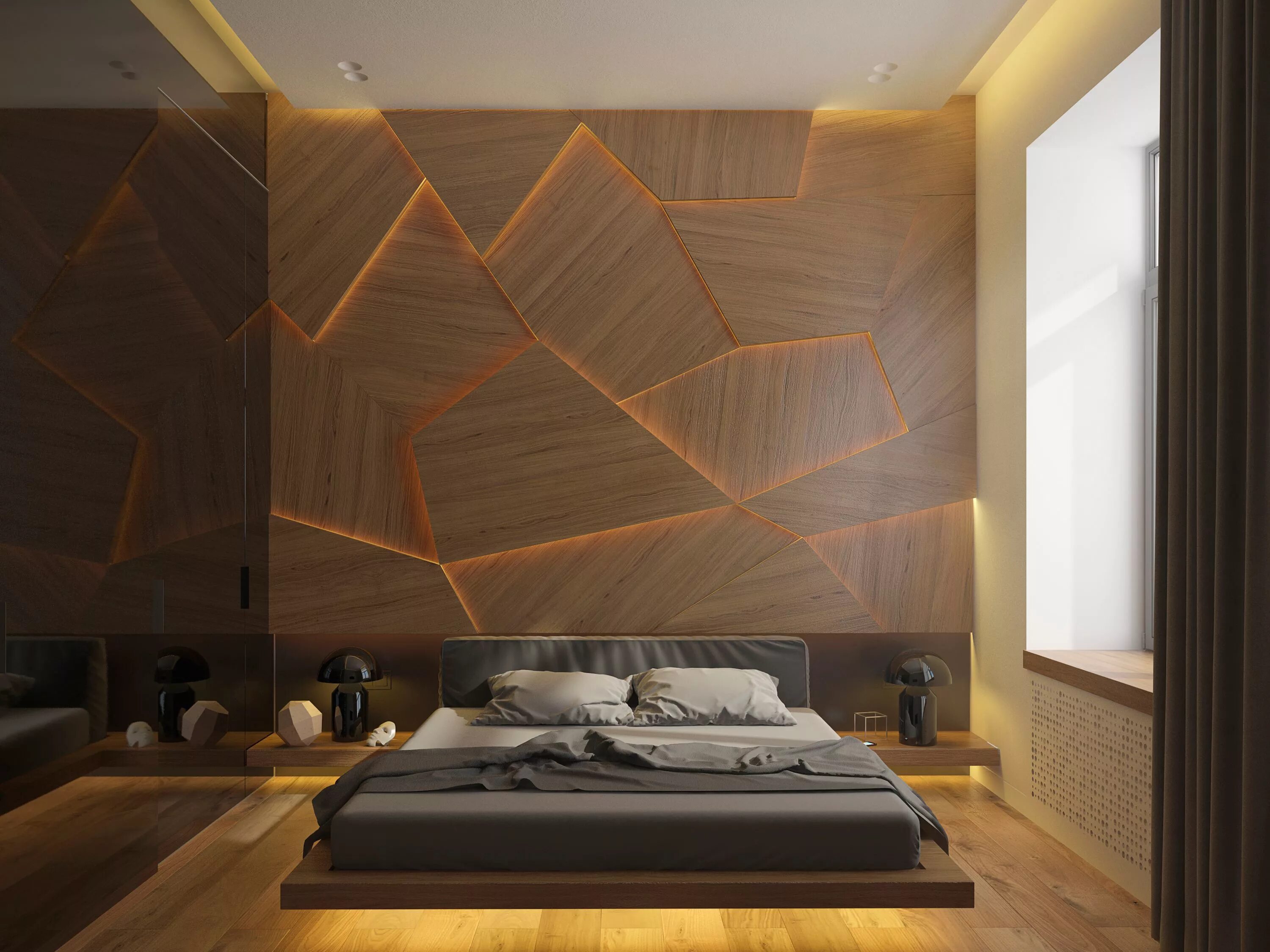 Плиты на стену декоративные для интерьера Bedroom lighting design, Bedroom wall texture, Accent wall bedroom