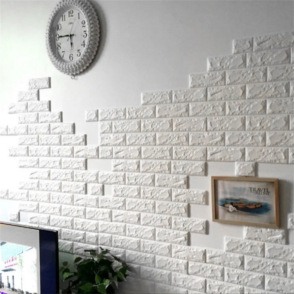 Плиты на стену декоративные для интерьера Новые 3D обои, искусственная пена, имитация кирпича, водонепроницаемые, самоклея