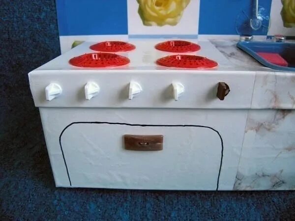 Плиты своими руками в домашних условиях КУХНЯ ДЛЯ РЕБЕНКА ИЗ ОБУВНОЙ КОРОБКИ - 11 ответов форум Babyblog