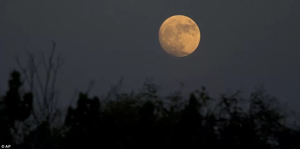 Плохое фото луны First glimpse of biggest supermoon in living memory ahead of full spectacle on M