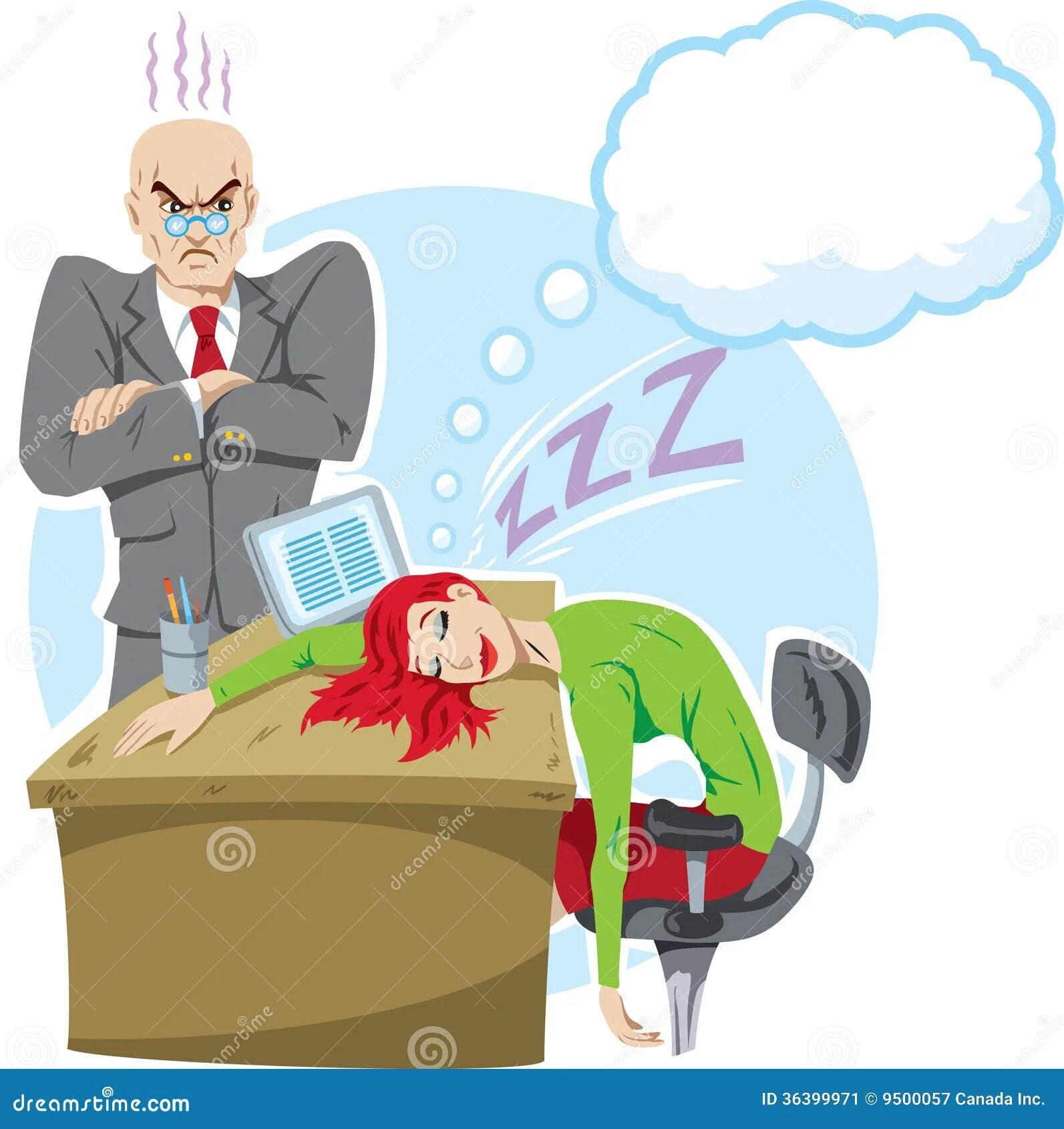Плохой работник картинка Sleeping on the job stock vector. Illustration of angry - 36399971