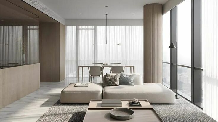 Площадь дизайн интерьера Neutral, Modern-Minimalist Interior Design: 4 Examples That Masterfully Show Us 