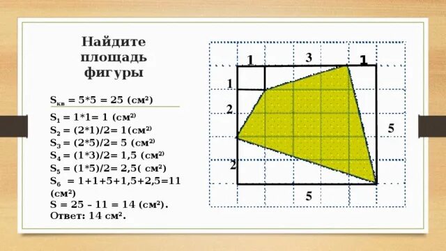 Площадь фигуры по фото онлайн Урок по геометрии 8 класса по теме "Площадь многоугольника"