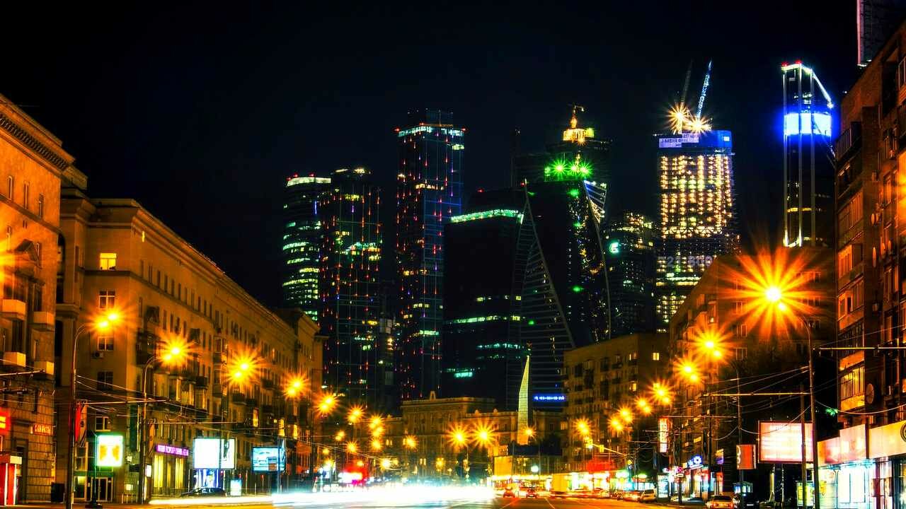 Площадь фото ночная Постер на экокоже 40x40 LinxOne "Сан-франциско, ночной город, панорама" 796 - ку