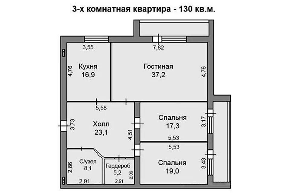 Площадь квартиры московской планировки Площадь трехкомнатной квартиры фото - DelaDom.ru