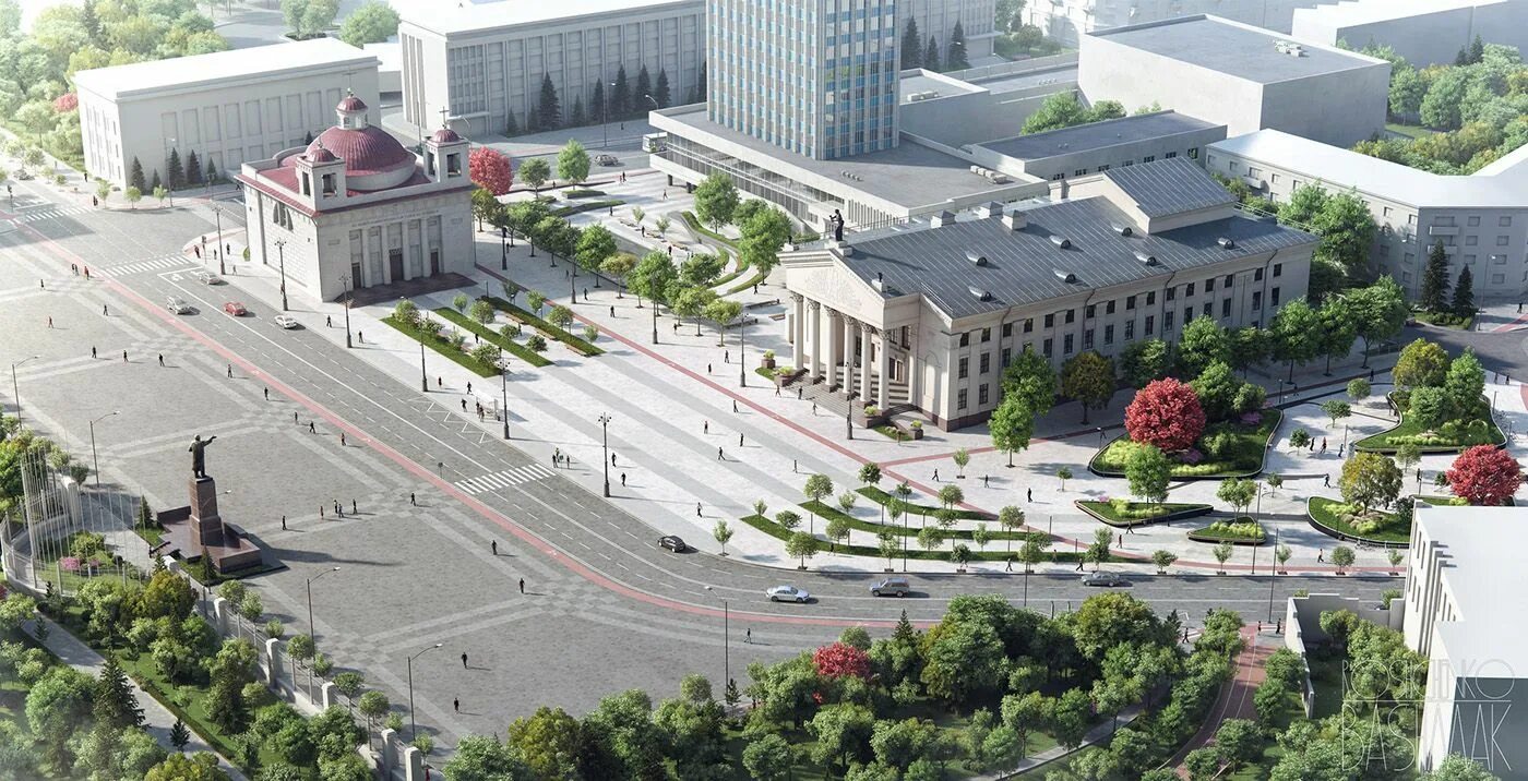 Площадь ленина гомель фото City Square Reconstruction on Behance City, Landscape architecture, Architecture