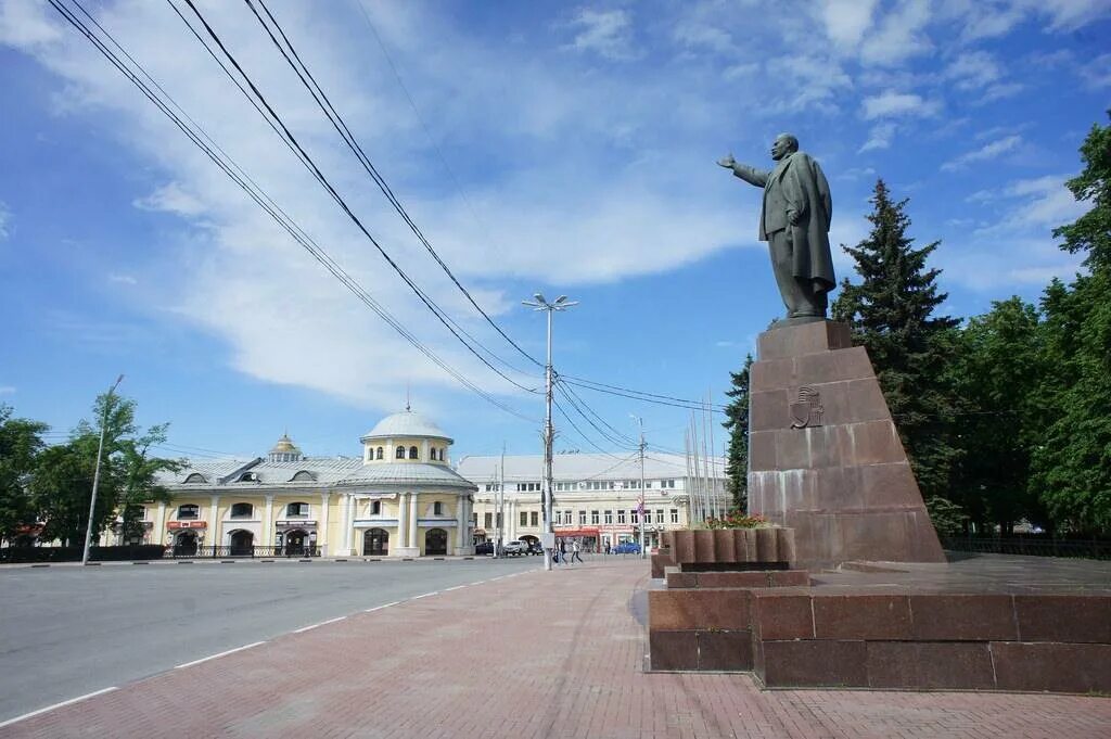 Площадь ленина рязань фото Panorama: Monument to Vladimir Lenin, genre sculpture, Russia, Ryazan, ploshchad