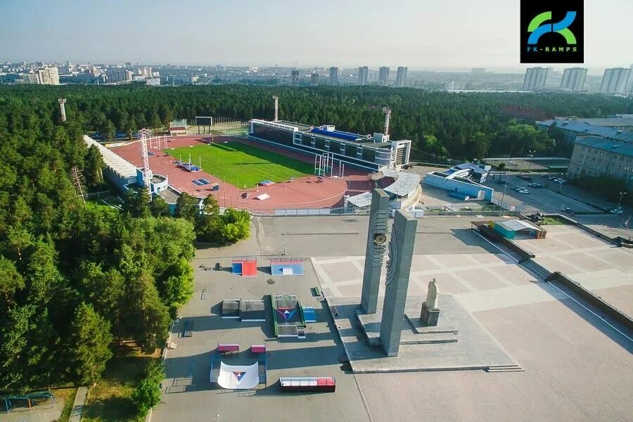Площадь науки челябинск фото Скейт парк в Челябинске на площади Науки - FK-ramps