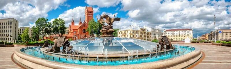 Площадь независимости фото Independence Square in Minsk. Belarus Stock Image - Image of fountain, modern: 1