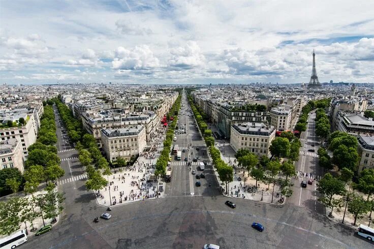 Площадь парижа фото View From The Arc De Triomphe, Paris Photo Париж, Места, Вид