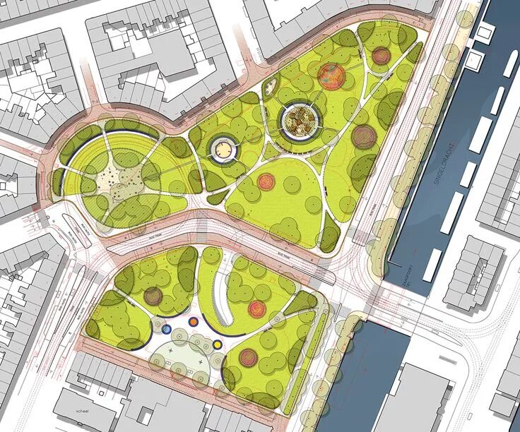 Площадь планировки территории Fredrik Hendrikplantsoen, Amsterdam - Buro Sant en Co in 2023 Tuinarchitectuur o