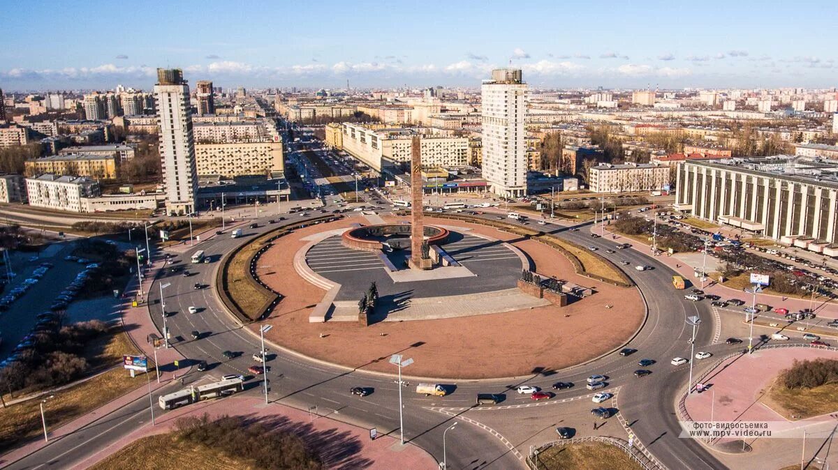 Площадь победы санкт петербург фото Вид на площадь Победы в Санкт-Петербурге и Московское шоссе - город Санкт-Петерб
