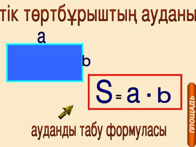 Площадь прямоугольника фото Б?рыш. Б?рышты? ?лшемі - математика, презентации