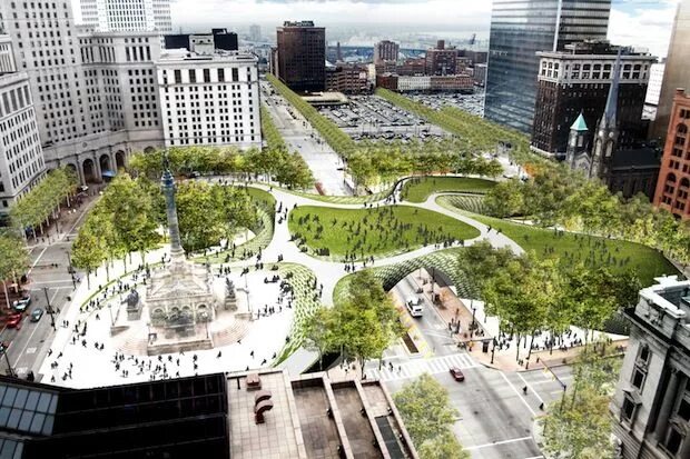 Площадь сити фото NYC High Line Designers Turn Their Eyes to Downtown Cleveland Landscape and urba