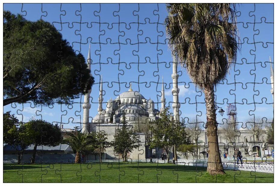 Площадь султана ахмеда фото Магнитный пазл 27x18см."Стамбул, осмотр достопримечательностей, мечеть султана а