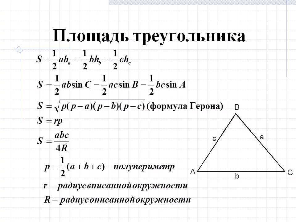 Площадь треугольника фото Равновеликие фигуры - определение, основные свойства и условия