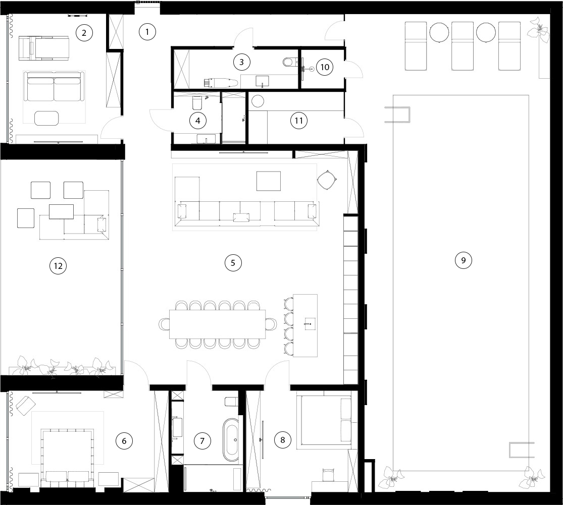 Площади домов примеры تصميم الاكواخ SQUARE HOUSE INTERIOR "ZROBIM architects"