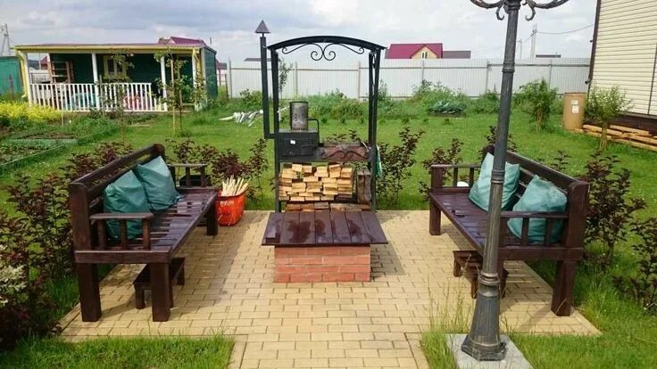 Площадка для мангала на даче своими руками Очаг для костра своими руками: круглый, квадратный, из бетона, кирпича, камня (2