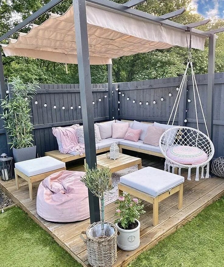 Площадка для отдыха на даче своими руками Pin on Deck Backyard decor, Backyard patio designs, Backyard