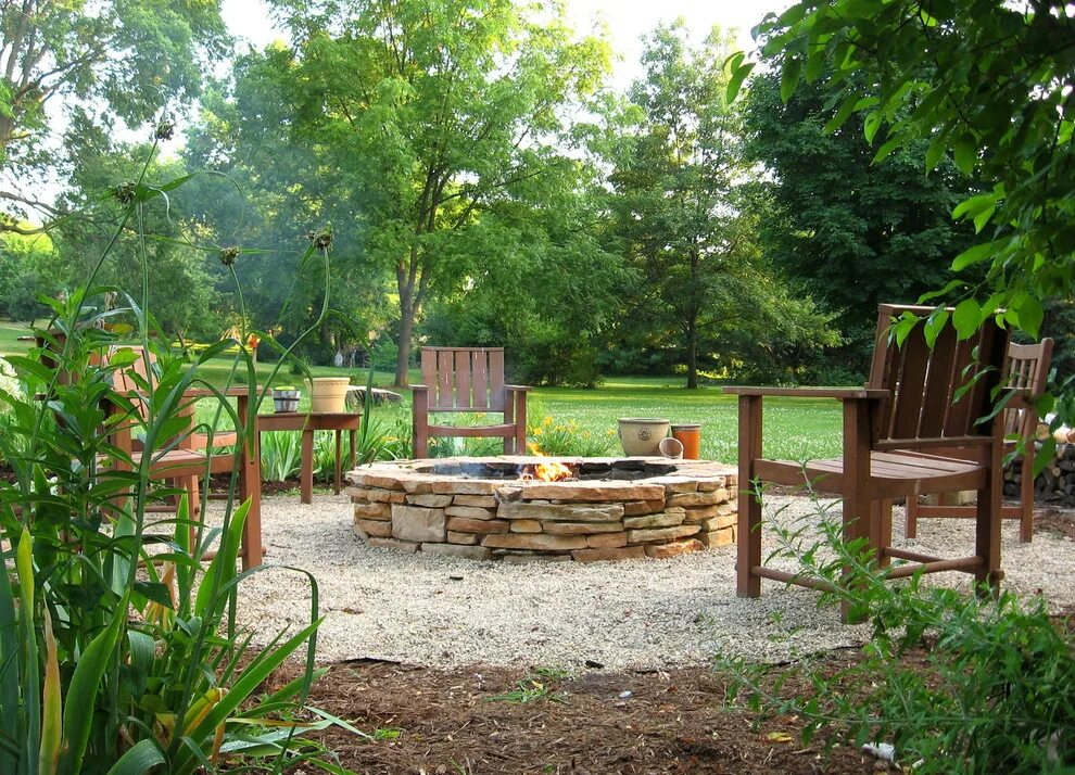 Площадка для отдыха на даче своими руками Fire Pit DIY - Современный - Сад - Милуоки - от эксперта Erin Lang Norris Houzz 