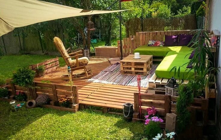 Площадка для отдыха на даче своими руками Анюточка Ишимникова Pallet outdoor, Pallet patio, Pallet furniture outdoor