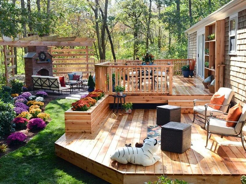 Площадка на даче своими руками фото Открытая терраса - Купить открытые террасы из дерева на дачу на заказ в Мск meta