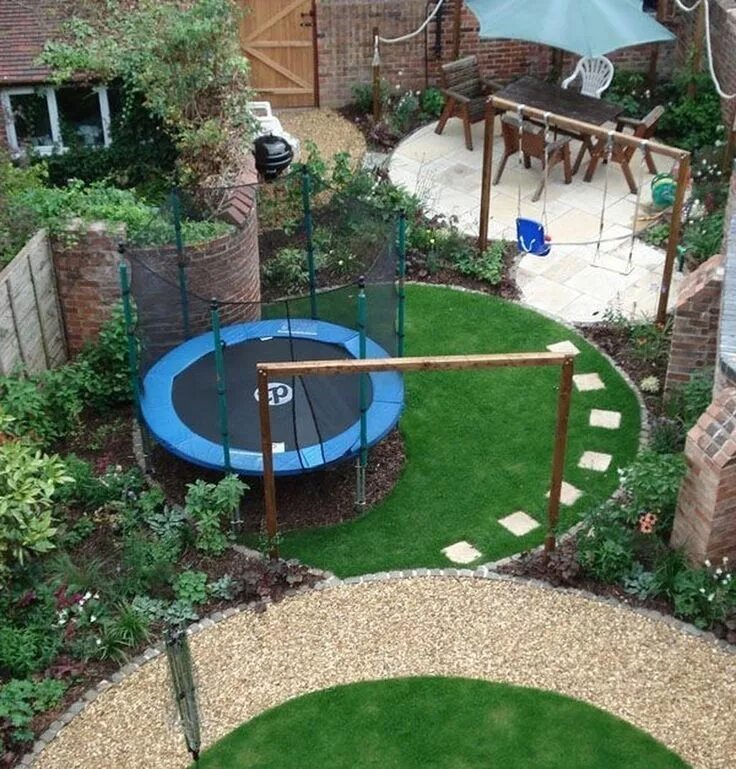 Площадка на даче своими руками фото 42 Attractive Sunken Ideas For Backyard Landscape Townhouse garden, Small patio 