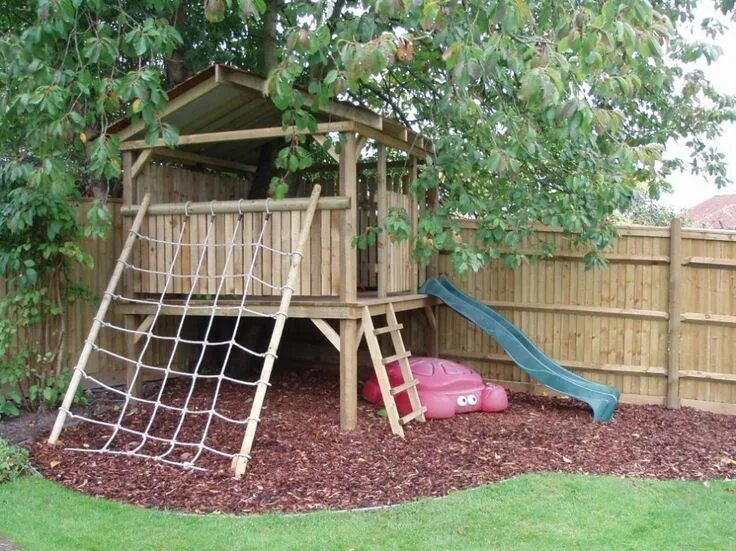 Площадка на дачу своими руками Blind Ideas: Captivating Garden Ideas For Kids Wooden Garden Playhouse Small Woo