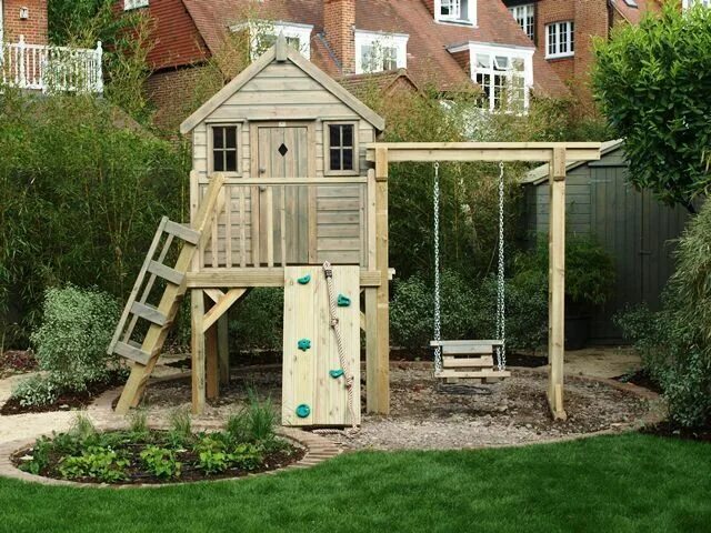 Площадка на дачу своими руками Play tower Backyard for kids, Backyard, Play houses