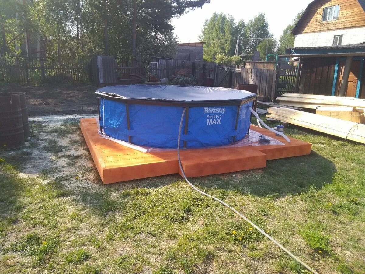 Площадка под бассейн на даче своими руками Подиум для бассейна Я сам! Дзен