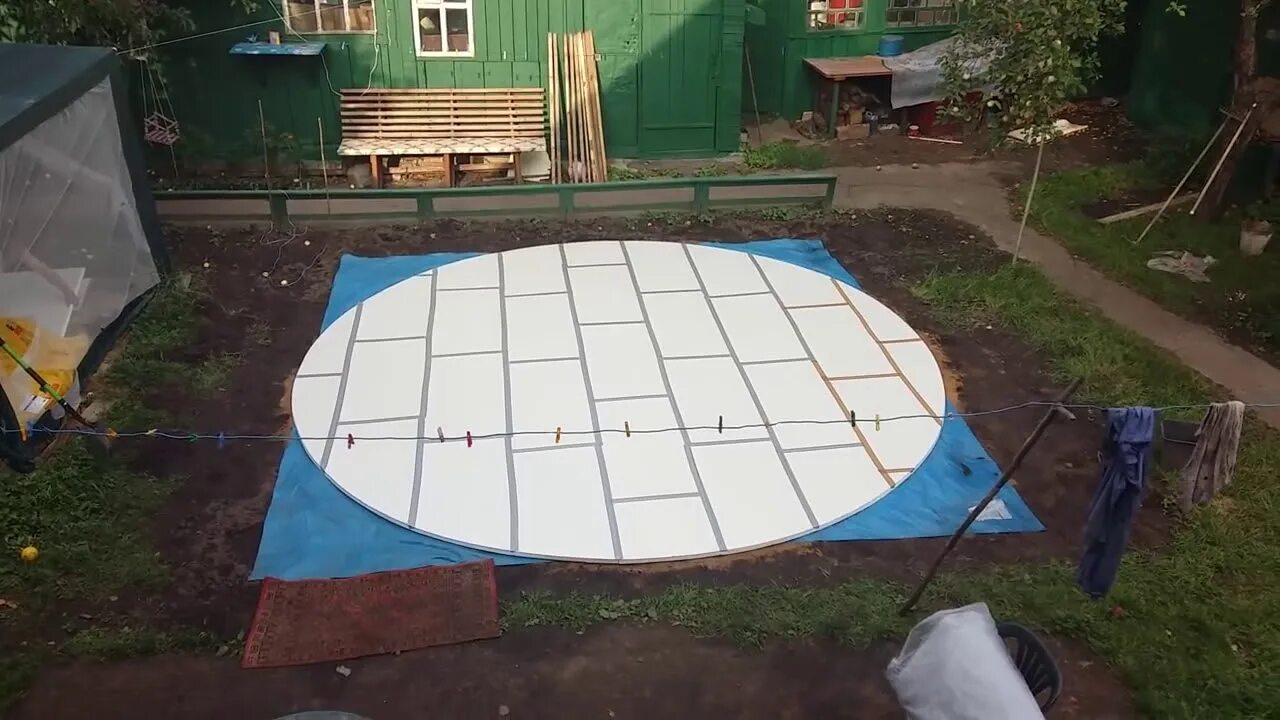 Площадка под бассейн на даче своими руками Установка каркасного бассейна Подготовка площадки vodavi - YouTube