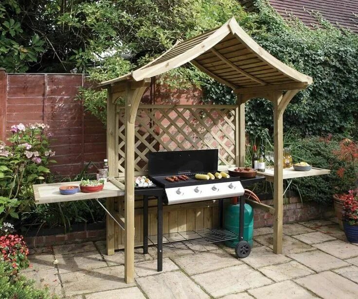 Площадка под мангал на даче своими руками 10 Wood Outdoor Kitchen Ideas 2024 (Totally Natural) Grill gazebo, Bbq gazebo, B