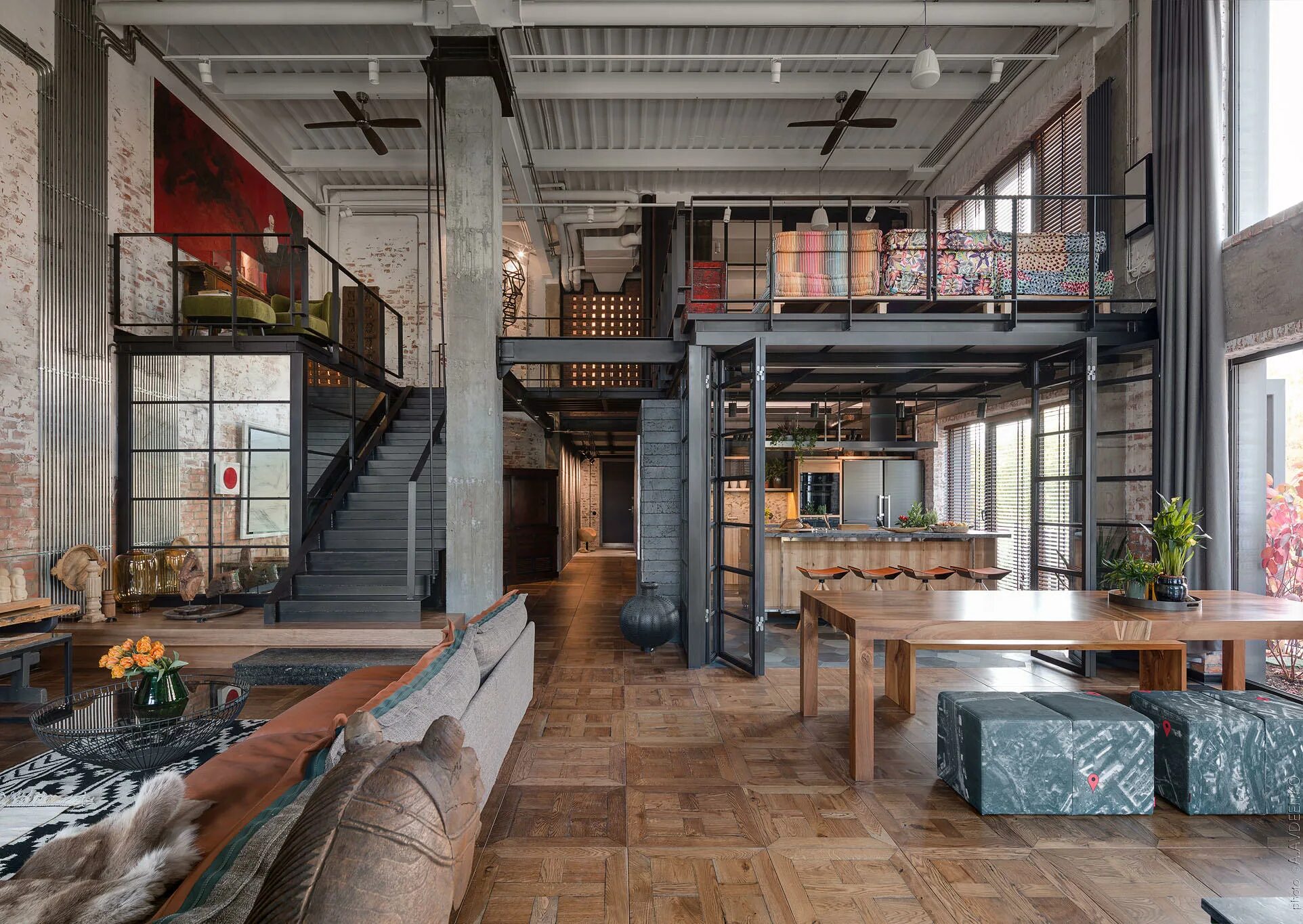 Площадка стиле лофт Hayloft by loft buro Living space