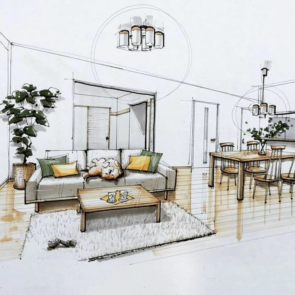 Площадки дизайнеров интерьеров Architectural Drawing 2 Result Эскиз интерьера, Эскизы интерьерных дизайнов, Инт