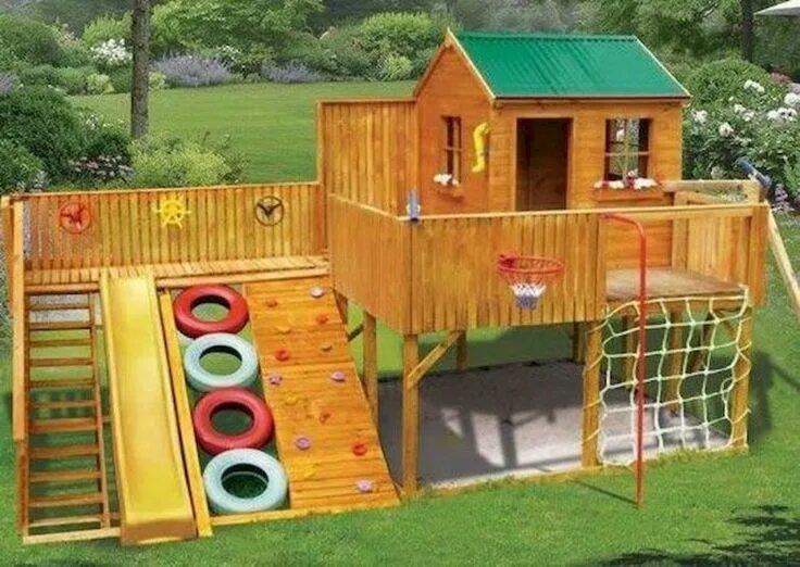 Площадки своими руками фото HugeDomains.com Backyard playground, Backyard kids play area, Kids garden play