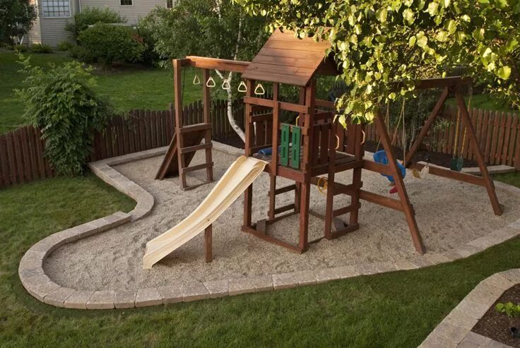 Площадки своими руками фото Зона отдыха для детей Play area backyard, Playground landscaping, Backyard playg