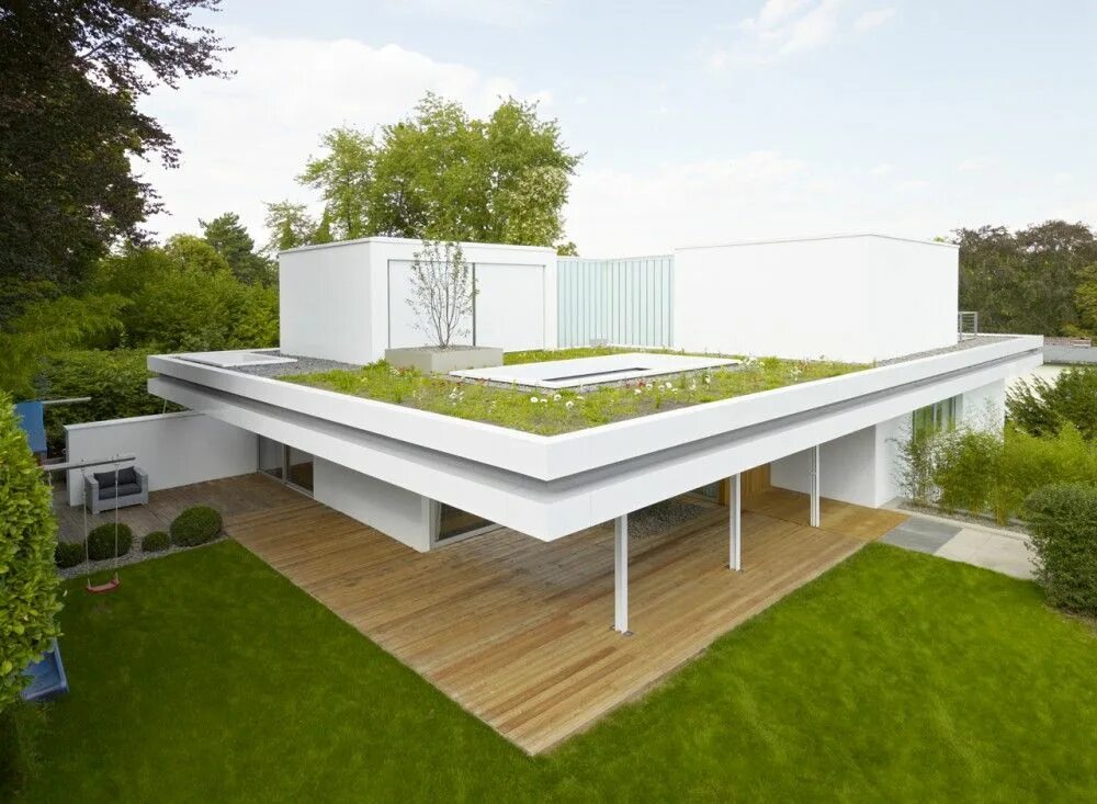 Плоская крыша частного дома варианты House S / CHRIST.CHRIST. associated architects Grass roof design, House design, 