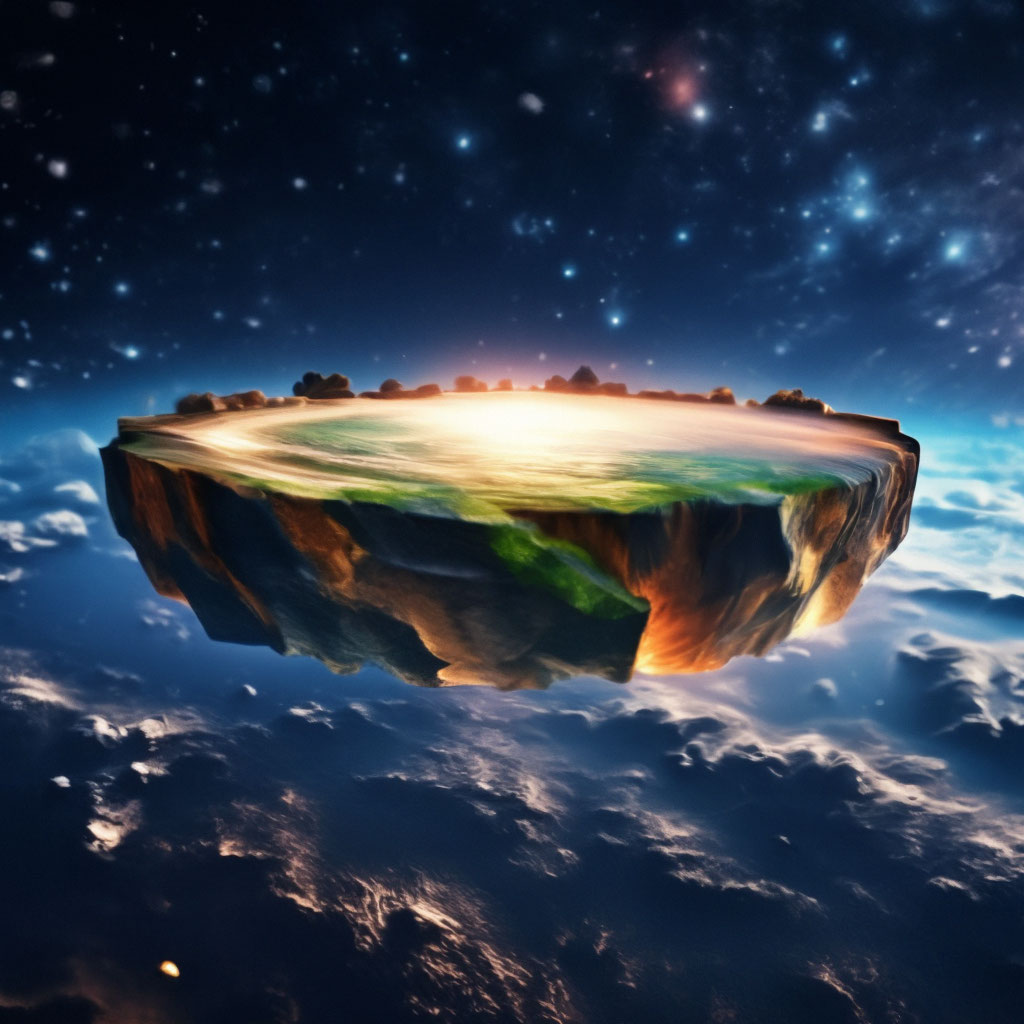 Плоская земля фото из космоса "Photo of a flat earth in space." - image created in Shedevrum