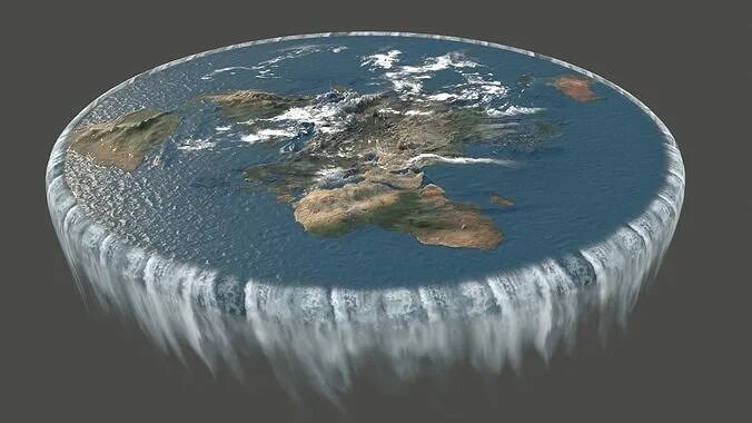 Плоская земля фото из космоса доказательства Flat Earth 3D model animated CGTrader