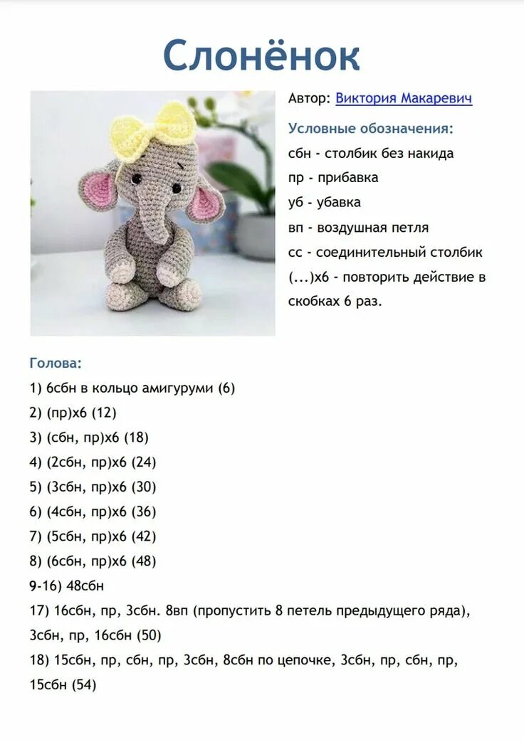 Плоские амигуруми крючком схемы Слоненок :) Описание вязания. Автор:.. Вязаная радость!Вещи сделаные с большой л