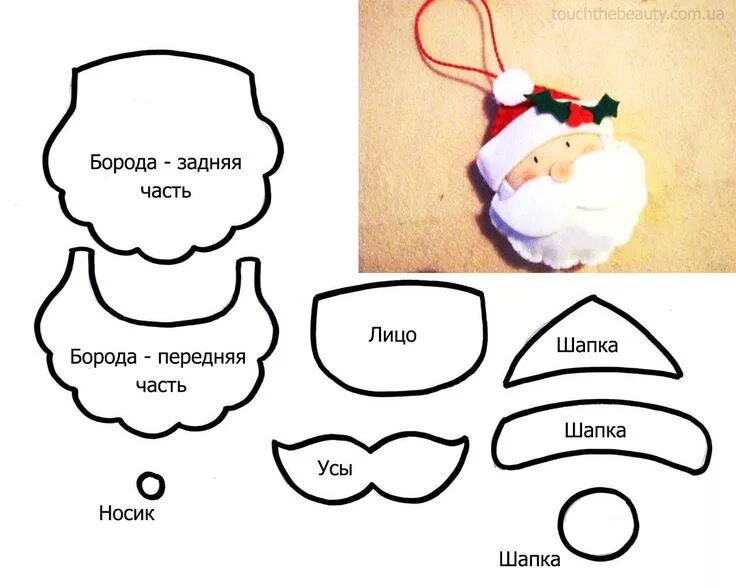 Плоские игрушки из фетра выкройки Выкройка дед мороз из фетра Diy felt christmas ornaments, Felt christmas ornamen