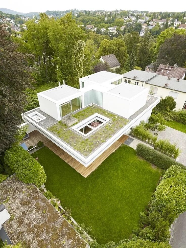 Плоские крыши частных домов фото House S by Christ.Christ Associated Architects HomeAdore Green roof design, Mode