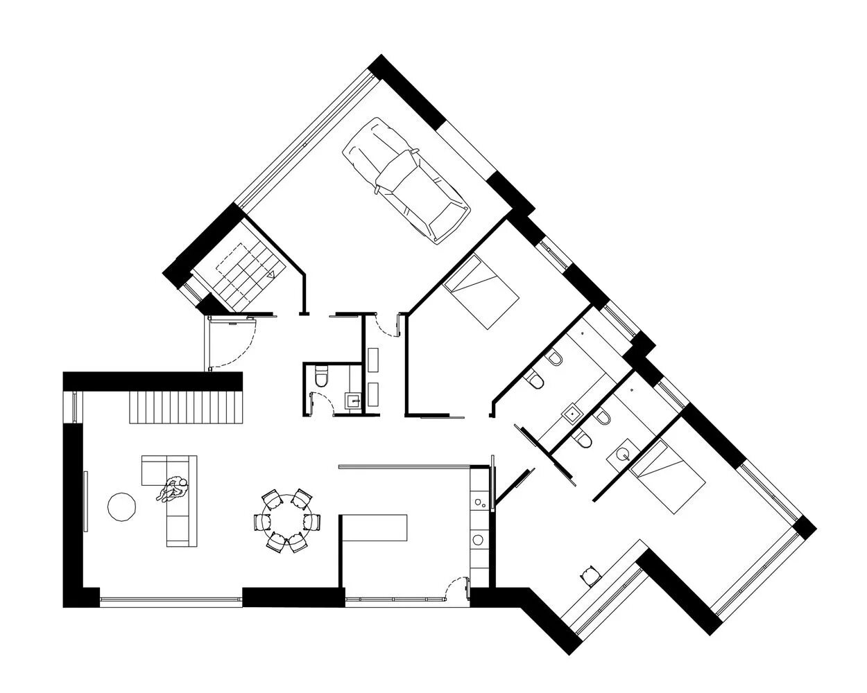 Плоский дом планировка Gallery of VMS House / Marcos Miguelez - 15 House construction plan, Modern styl