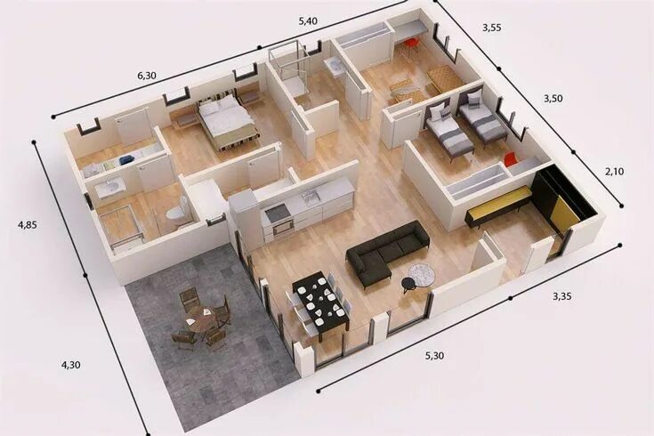 Плоский дом планировка Pin by Casas prefabricadas on Casas prefabricadas de madera Dream house plans, S