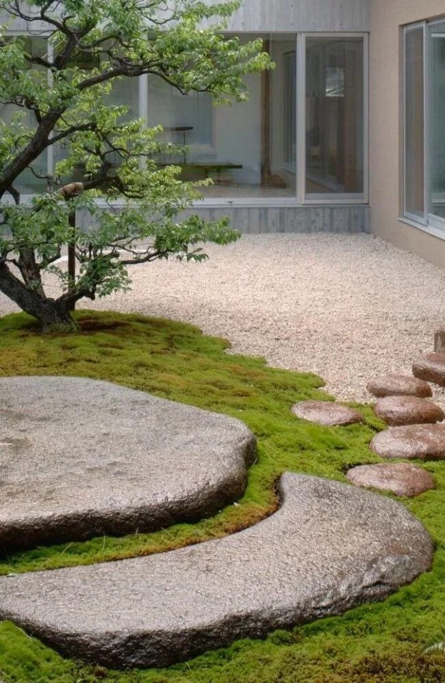 Плоский камень для ландшафтного дизайна garden path with natural stone Пейзаж японского сада, Идеи для садового дизайна,