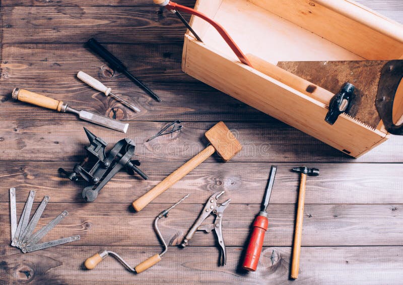 Плотницкий инструмент фото Old carpenter tools stock photo. Image of wooden, carpenter - 80406642