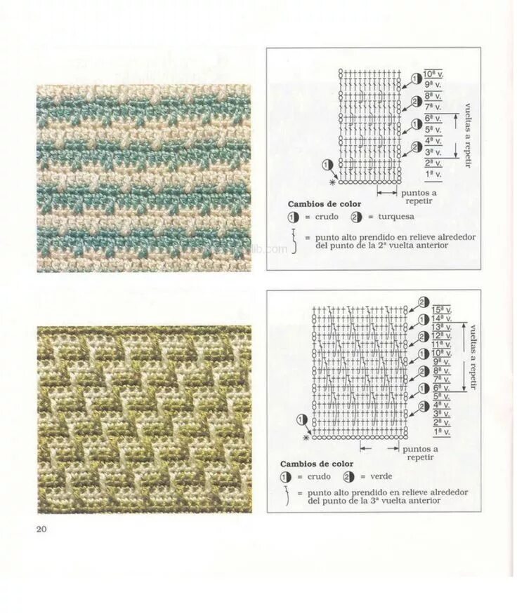 Плотное вязание крючком схемы и описание Pin de Lorshik_crochet en Crochet pattern Puntos básicos de ganchillo, Croché, G